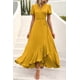 thumbnail image 5 of Vestido PRETTYGARDEN Boho Floral Cruzado Maxi Cúrcuma XXL, 5 of 8