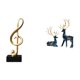thumbnail image 1 of Figura decorativa de resina con forma de nota musical y reno, ideal para mesa, centro de mesa, escritorio, chimenea, sala de estar, oficina o como dec, 1 of 8