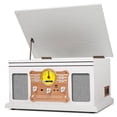 thumbnail image 1 of Tocadiscos Bluetooth 10 en 1 vintage con altavoces integrados, tocadiscos de vinilo, reproductor de casete de CD y radio AM/FM, centro multimedia, grabación USB, salida RCA, entrada auxiliar, madera b, 1 of 5