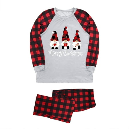 

Follure Pajamas for Family Long Sleeve Winter Fall Matching Christmas Plaid Sleeves Cute Pattern Printing Festival Outfit Mens Pajama Set