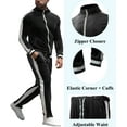 thumbnail image 4 of BUYJYA Men's Velour Tracksuit Set Velvet Sweatsuit Jogging Suits Full Zip Casual Jackets Pants 2 piece Warm Outfit Athletic Workout, 4 of 5