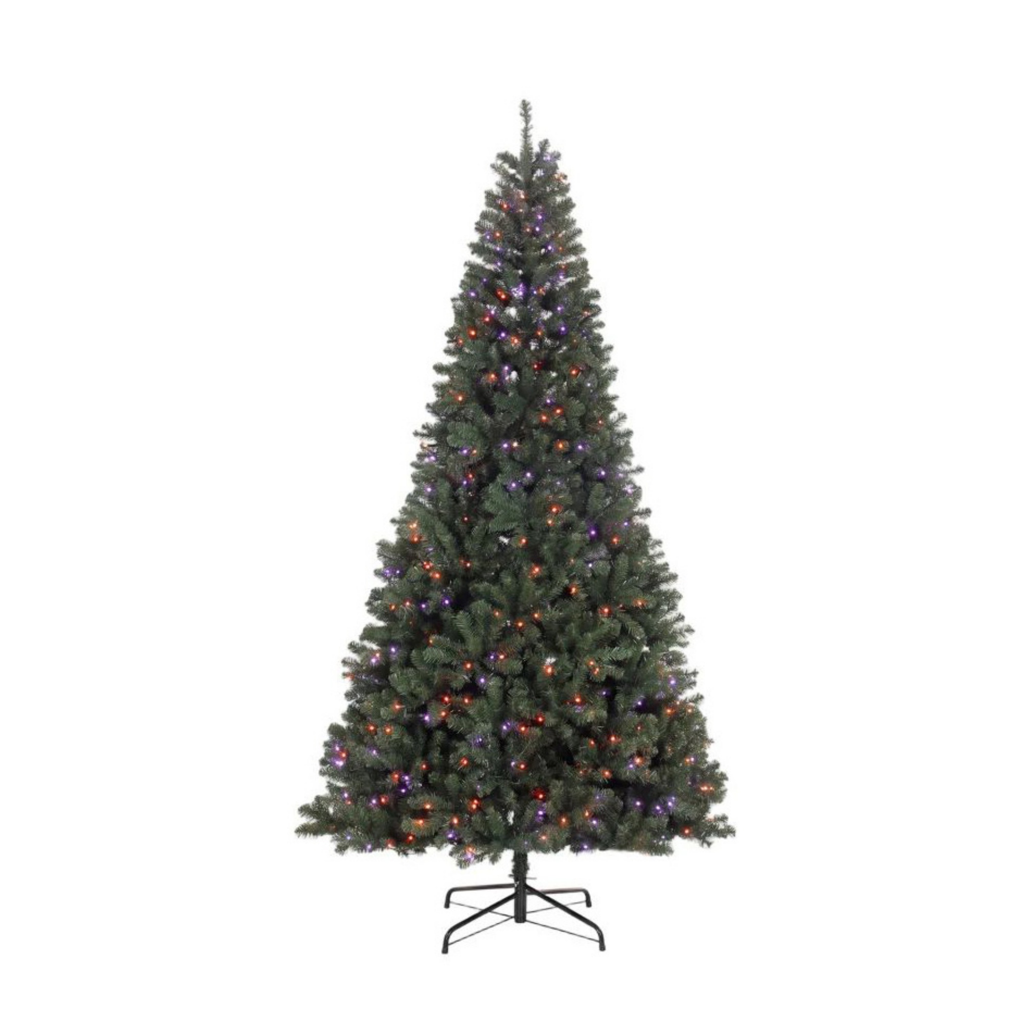 9 ft Pre-Lit Christmas Tree with RGB Dynamic LED Lights, Remote Control, 650 Lights, 2712 Branch Tips, Hinged Sections, Indoor Holiday Decoration