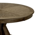 thumbnail image 2 of Benjara Round Solid Wood Dining Table with Pedestal Base- Light Oak Brown, 2 of 10