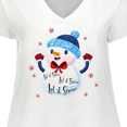 thumbnail image 4 of Inktastic Holiday Snowman Women's Plus Size V-Neck T-Shirt, 4 of 5