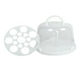 thumbnail image 2 of TISHITA Cake Carrier with Handle Portable Cake Box, Cake Holder, Serving Tray, Muffin Tart Cookie Dessert Keeper for Camping, Kitchen 8 inch with rack, 2 of 7