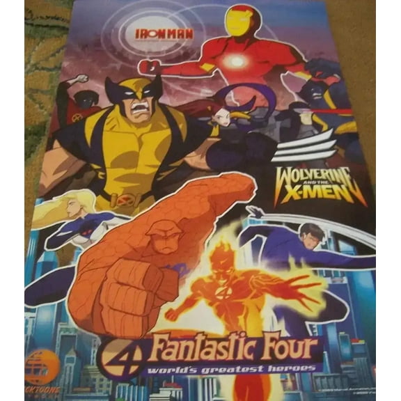 Iron Man Wolverine X-Men Fantastic Four 2009 Comic-Con Marvel Nicktoons mini 11x17 poster