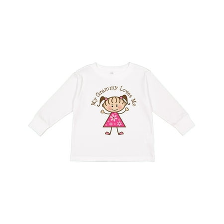 

Inktastic My Grammy Loves Me Gift Toddler Toddler Girl Long Sleeve T-Shirt