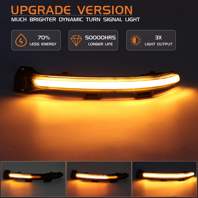 Sequential Amber LED DU20Side Mirror Turn Signal Indicator Lights