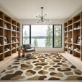 thumbnail image 2 of ODIKA 9'x12' Washable Area Rug Print Spotted Brindle Patchwork Bold Border Mosaic Tonal Cow Flowing Dynamic for Dining Room, Basement, Large Office, Non-Slip Chair-Friendly, 2 of 7