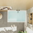 thumbnail image 2 of Noble House 43" Acrylic Freestanding Soaking Bathtub with Seat, Pop-Up Overflow Drain, Gloss White, 2 of 8