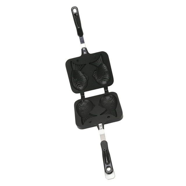 Taiyaki Pan Maker, Safe To Use Fish Shaped Cake Pan Plastic Fixing Bracket Design Double Sided For Kitchen