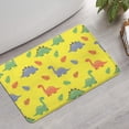 thumbnail image 2 of Yellow Cartoon Dinosaurs Leaves Pattern Bathroom Rugs Mat,Non Slip Microfiber Bathroom Rug,Rubber Backing,Soft Bathroom Mats for Bathroom Floor,Tub and Shower,17x27in(43x68cm), 2 of 5