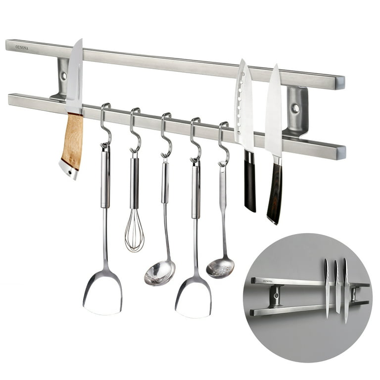 10 Magnetic Knife Holder Rack Block Kitchen Bar Magnet Strip Organizer  Wall Kit 817496021712
