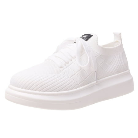 

hgwxx7 solid color flying lace-up fashion sneakers size platform knitted women s large women s sneakers fall shoes