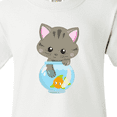 thumbnail image 4 of Inktastic Kitty And The Fish Bowl, Cute Little Cat, Fish Youth T-Shirt, 4 of 5