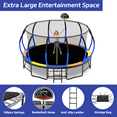 thumbnail image 4 of 16ft Trampoline with Basketball Hoop, Netrum Outdoor Trampoline with Balance Bar, Heavy Duty Trampoline with Enclosure Net & Ladder, 4 of 8