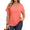 Coral, variant on Plus Size Tops for Women Casual V Neck Blouses Dressy Lace Short Sleeve Shirts Summer Tunic Tops