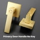 thumbnail image 2 of Ehomeware Paquete De 6 Pomos De Puerta Dorados, Tiradores De Puerta Interiores De Latón Con Acabado De Latón Satinado, Función De Privacidad Para Dormitorio, Baño, Manijas De Puerta Doradas Resistente, 2 of 5