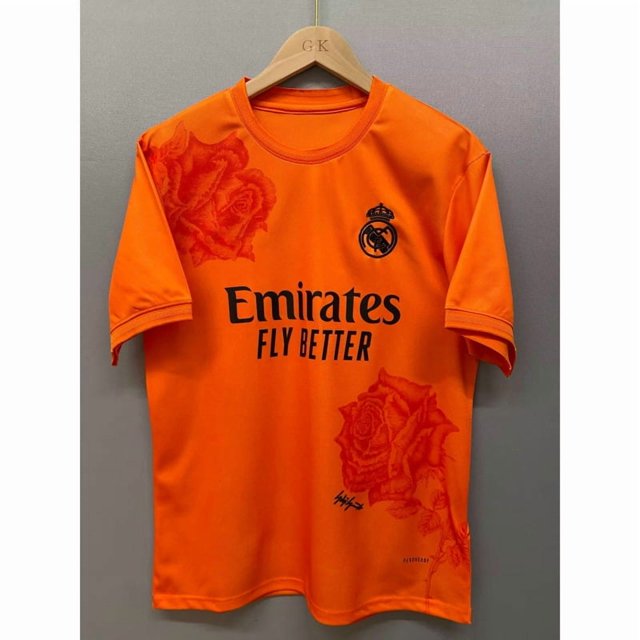 Camiseta De Fútbol Clásica De Verano Del Real Madrid Orange Fan EditionM