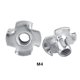 thumbnail image 1 of Tuerca en T cautiva, tuerca en T de acero y metal Tuerca en T Tuerca en T de cuatro puntas Fabricada para precisión, 1 of 2