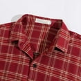 thumbnail image 6 of JIANJIA Mens Casual Button Down Shirts Summer Plaid Print Lapel Long Sleeve Loose Tops Activewear,Red,XXL, 6 of 8