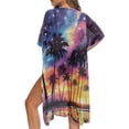 thumbnail image 5 of POLERO High Quality Fabrics Long Kimono Swimsuit Cover Up for Beach Casual Free Size Bathing Suit Cover Up Cosmic Palm Sunset Design, 5 of 6