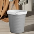 thumbnail image 4 of Fiudx Ofertas flash Artículos en oferta Bote De Basura Engrosado De Plástico Hogar De Alto Valor Sin Tapa Cocina Baño Anillo De Presión Cesto De Basura Adecuado para El Hogar Cocina Baño Garaje, 4 of 7