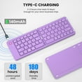 thumbnail image 3 of XIHAMA Mini Foldable Bluetooth Keyboard - Portable Wireless Full Size Keyboard (Sync Up to 3 Devices), Ultra-Slim Aluminum Travel Folding Keyboard for iPhone iPad Mac Android Windows iOS, 3 of 7