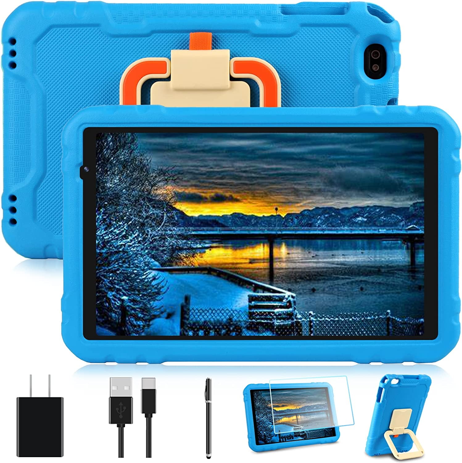 Kids Tablets 10.1 inch Android 12 4GB RAM 64GB ROM Tab, DropProof Case