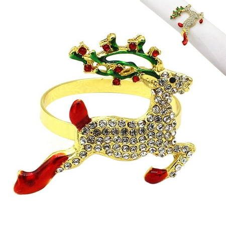 

Napkin Rings Christmas Reindeer Napkin Ring Animal Deer Shape Wedding Holiday Christmas Napkin Rings Metal Modern Napkin Ring Winter Autumn Spring Summer Table Napkins Rings Imitation Gold + Color