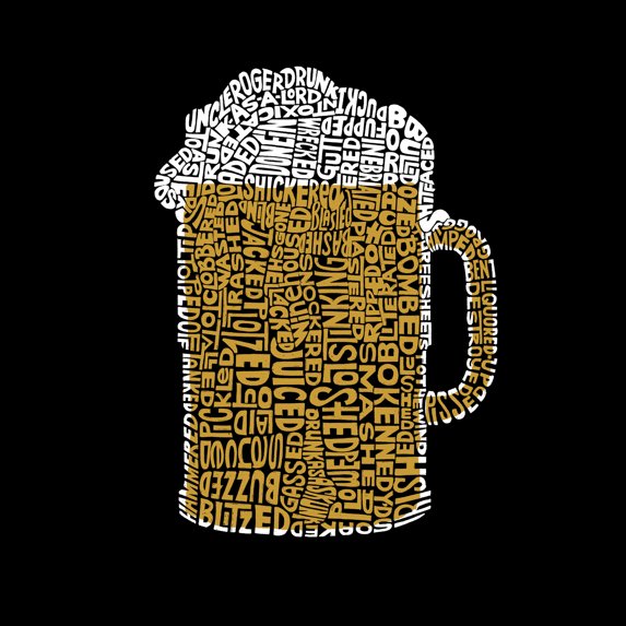 LA Pop Art Women's Word Art T-Shirt - Slang Terms for Being Wasted