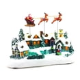 thumbnail image 1 of Village de Noël Animé de Traîneau de Père Noël et de Rennes Village de Noël Musical Pré-Éclairé Ajout Parfait à Vos Décorations Intérieures et Affichages de Noël, 1 of 2