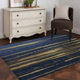 thumbnail image 4 of Rectangle Area Rug 4x6ft, Gold Line on Navy Blue Non-Shedding Washable Area Rug, Blue Gradient Modern Minimalist Art Non Slip Low-Profile Rugs for Living Room, Bedroom Dining Room, 4 of 9