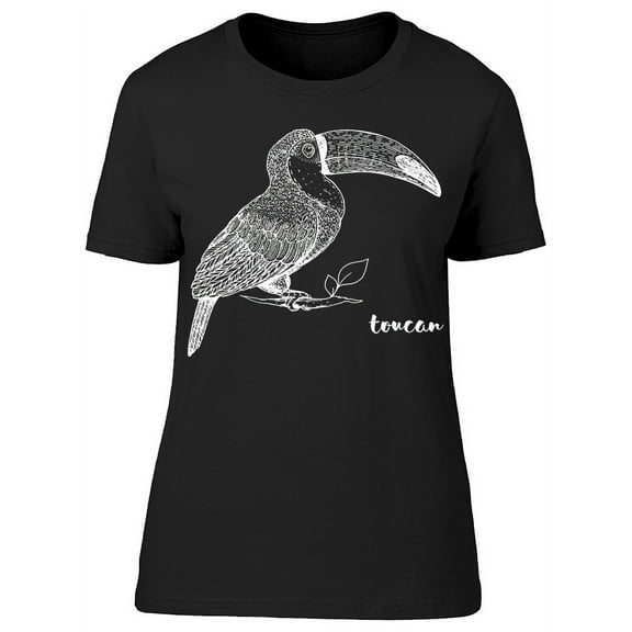 Toucan Sketch T-Shirt Women -Image by Shutterstock, Female XX-Large