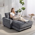 thumbnail image 2 of HOMCOM Chaise Longue Intérieure de 58 Pouces, Grand Canapé-Lit Rembourré, Gris Foncé, 2 of 10