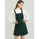 thumbnail image 2 of Vestido Con Botones De Tartán De Cuadros Escoceses Para Mujer Verde XL, 2 of 7