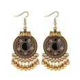 thumbnail image 4 of AYYUFE Women Ethnic Tassel Disc Flower Bead Pendant Long Dangle Hook Earring Jewelry Alloy Red, 4 of 8