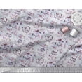 thumbnail image 3 of Soimoi Purple Viscose Chiffon Fabric Leaves & Austin Rose Floral Print Fabric by the Yard 42 Inch Wide, 3 of 3