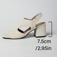 thumbnail image 6 of Womens Ladies Low Mid Wedge Heel Peep Toe Ankle Strap Smart Casual Evening Sandals Beige 7.5, 6 of 6