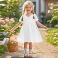 thumbnail image 5 of ZACPNCV Girls' Cotton Short Sleeve Dresses Casual Sundress White 7-8 Years, 5 of 9