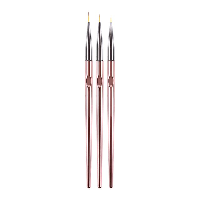 Mango Pinceles Uñas Rose Art Dibujo Línea Metal Pen Liner Oro Pintura Delgada