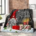 thumbnail image 3 of Christmas Gnome Tomte Flannel Fleece Throw Blanket 60"x50" Merry Christmas Flannel Throw Blanket for Kids Boys Girls Scandinavian Gnomes Christmas Decorations(Blanket Xmas30026-60 x50), 3 of 5