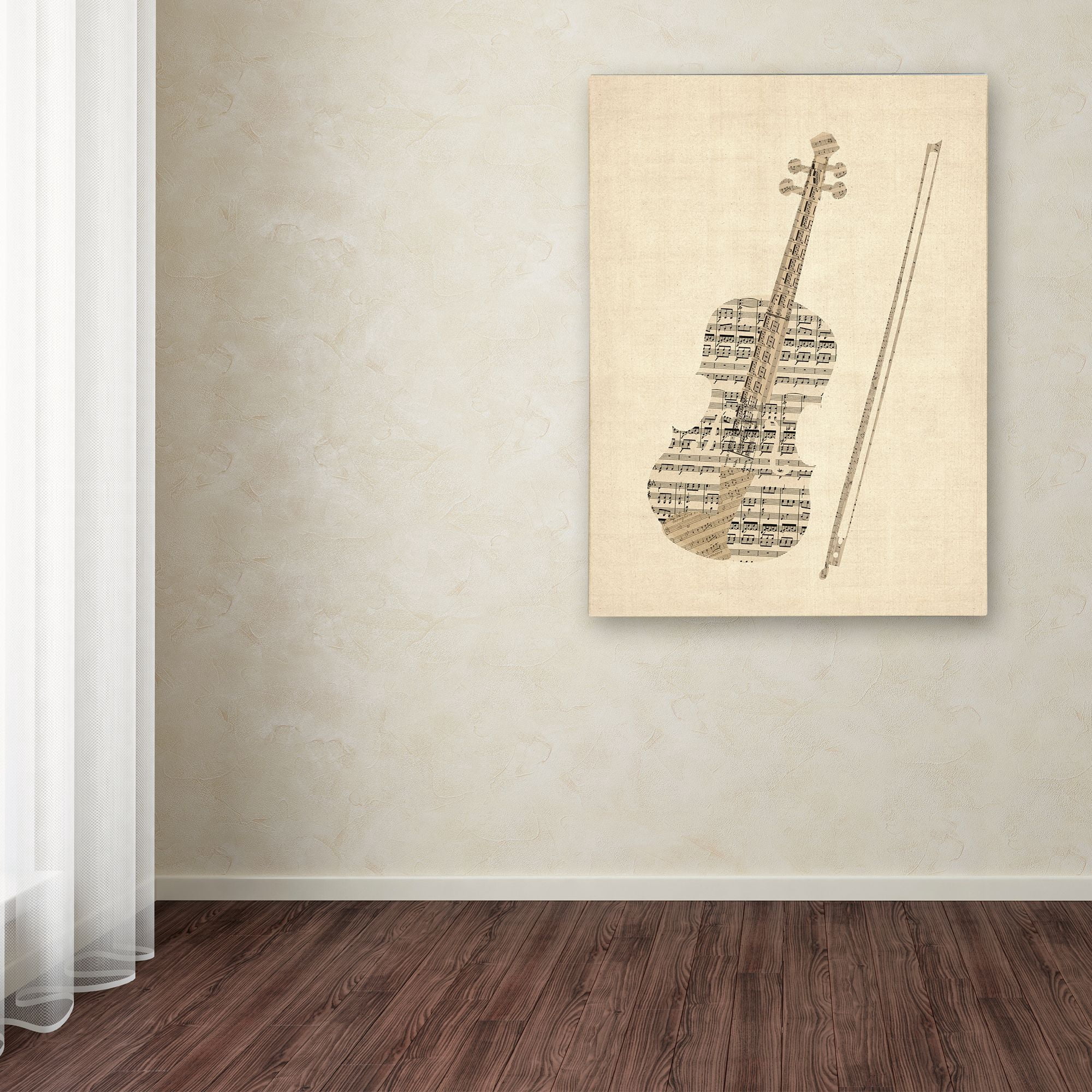 Trademark Fine Art 'Violin Old Sheet Music' Canvas Art by Michael Tompsett