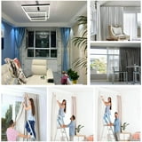 GXCZ Ceiling Curtain Rail With 2 Rows Of Pulleys, White Double Curtain ...
