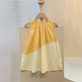 thumbnail image 2 of FamilyThread Girls' Summer Dress Flare Sleeveless Cotton Dress with Round Neck Solid Color Casual Outfit Breathable Baby Dress for 0-12Y, 2 of 3