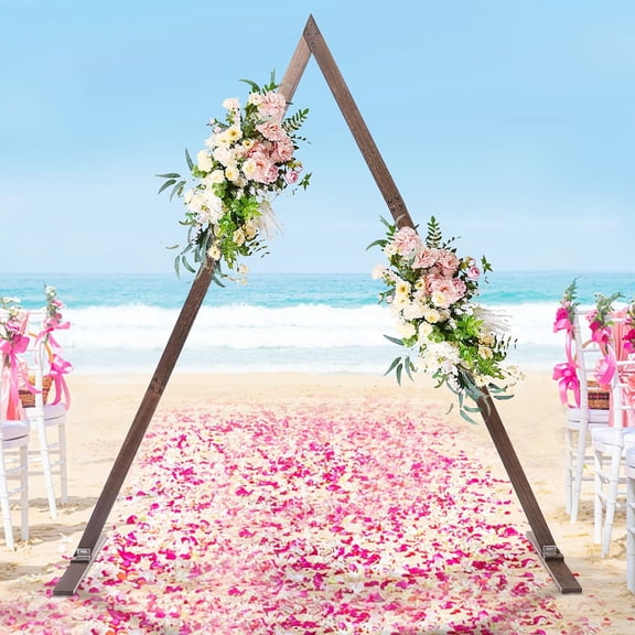 Wooden Wedding Arch 8.2ft Wood Arbor Backdrop Stand for Proposal Wedding Party Scene, Birthday Party, Bridal Shower, Garden, Outdoor, Rustic Decorations