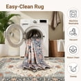 thumbnail image 5 of Jolicasa Area Rugs 6'x9', Washable Rug Non-Slip Soft Low Pile Vintage Distress Floral Rug for Living Room Bedroom Dining Room Office Decor, Beige Navy Orange, 5 of 11
