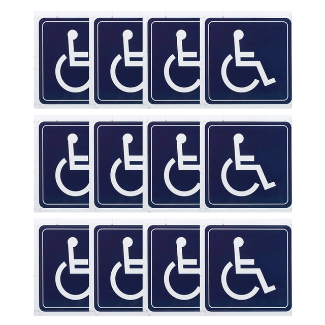 Uxcell 6x6 Inch Handicap Sign Stickers, Vinilo Signo Accesible Símbolo de Discapacidad Resistente a la Intemperie para Persona en Silla de Ruedas 12Pcs