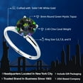thumbnail image 2 of Gem Stone King 14K White Gold 2.40 Ct Round Green Mystic Topaz Women Solitaire Engagement Ring, 2 of 6