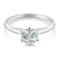 thumbnail image 2 of Gem Stone King 0.74 Cttw Round Lab Grown Diamond 14K White Gold Solitaire Engagement Ring for Women | DEF Color | VVS-VS Clarity (Size 7), 2 of 5